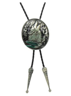 原创设计长款领绳1月下狼波洛项链男百搭短袖配饰原创简约吊坠