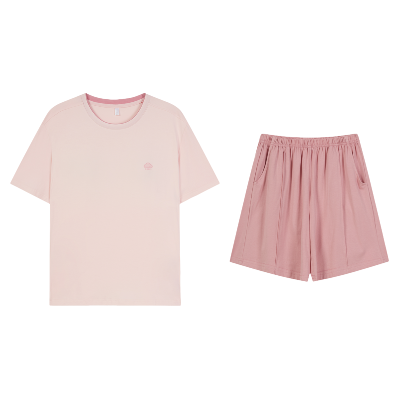 香蜜闺秀女士新款26203097家居服简约短袖短裤带胸垫套头舒适睡衣