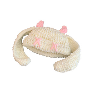 亚比风可爱搞怪长耳朵针织帽女秋冬季保暖甜酷拍照显脸小套头帽子