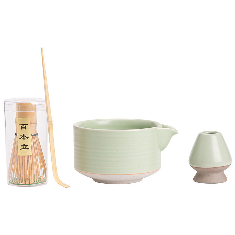 汝窑陶瓷抹茶碗茶筅立套装