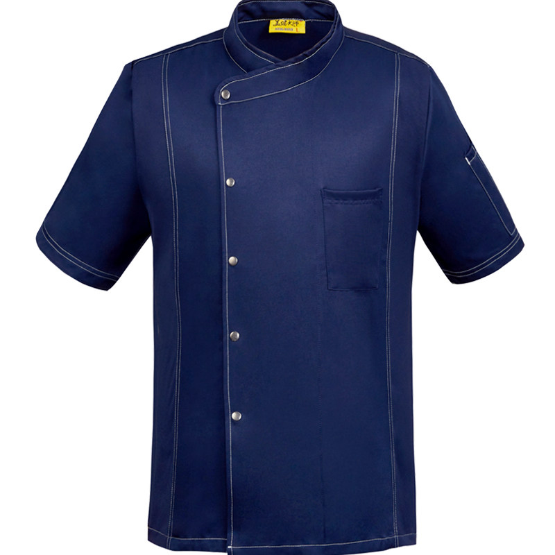厨师工作服男女长袖高档简约酒店厨房烘焙制服西餐定制大码厨师服
