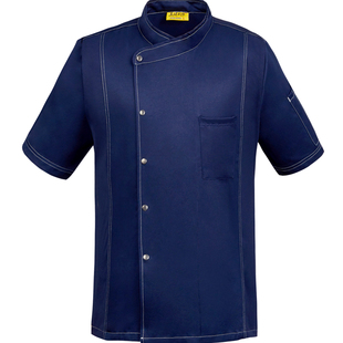 厨师工作服男女短袖简约酒店厨房烘焙制服西餐定制大码厨师服