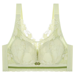 内衣大胸显小薄款防走光CD杯上托防下垂调整型透气洞洞杯大码文胸