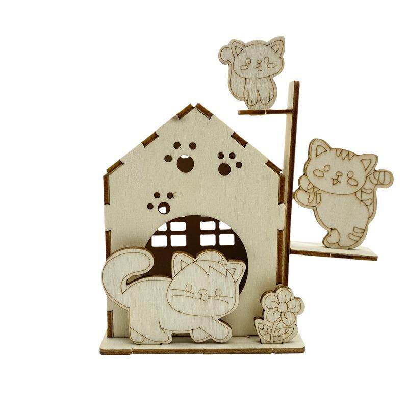 拼装木质小屋模型鸟屋摆件手工