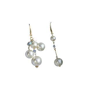 像悬浮的云朵~【云端悬想】Missing原创设计日系奶油珍珠耳饰耳夹