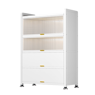 钢制书柜带门儿童书架家用客厅储物柜收纳柜防尘展示柜铁艺置物架