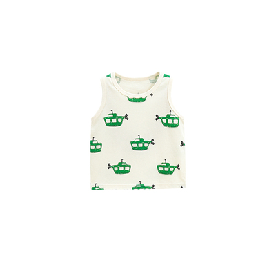 whitewheat夏季有机棉卡通背心