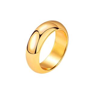 VISING黄金色泥鳅背光面指环戒指路路通时尚百搭戒指婚戒