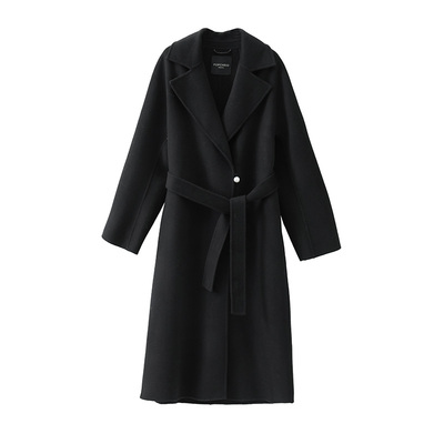 POPCHRIO澳洲羊毛白色双面呢大衣