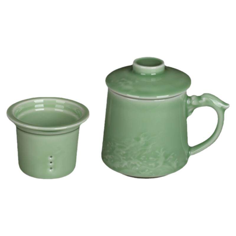 龙出海泡茶水杯带过滤同心杯