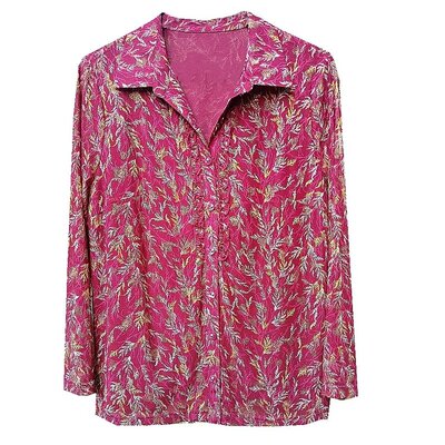 时尚洋气中年女装春秋季网纱衬衫