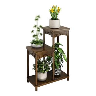 仿古花几中式阳台花架花架子简易室内实木花盆架客厅落地式吊兰架