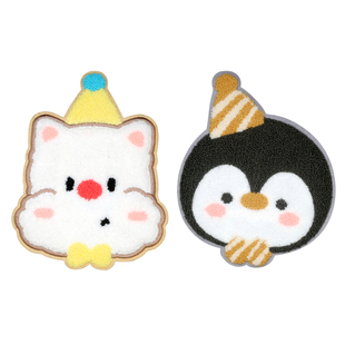 毛绒布贴刺绣大号羽绒服补丁贴手缝卡通儿童毛衣贴花可爱补洞衣贴