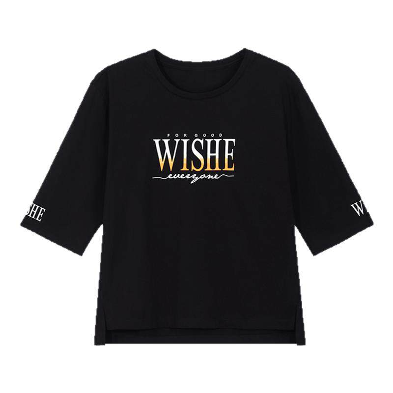 七分袖t恤女中袖上衣宽松显瘦