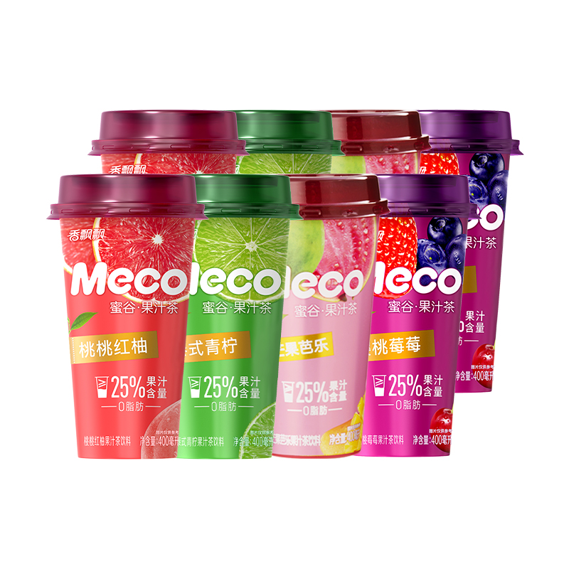 【散杯装】Meco蜜谷·果汁茶饮料400ml*8杯4口味组合装即饮0脂肪