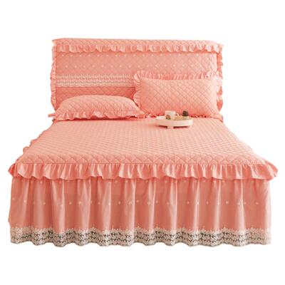 100%纯棉床裙三件套床罩床头罩