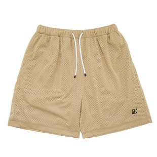 Masterape夏季国潮美式街头运动宽松篮球刺绣双层网眼短裤黑卡其