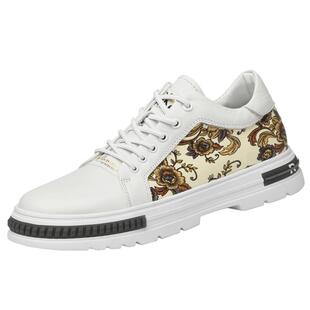 2026春季新款内增高鞋真皮休闲运动男士增高鞋10cm头层牛皮小白鞋