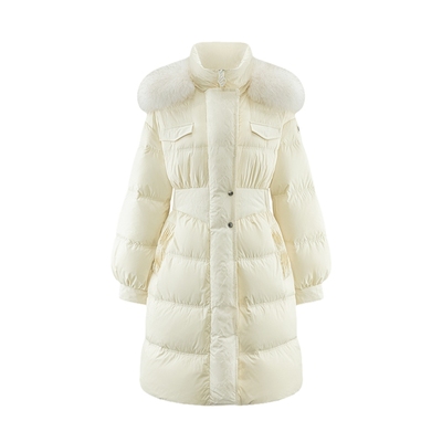 艾莱依鹅绒羽绒服女冬轻奢大毛领