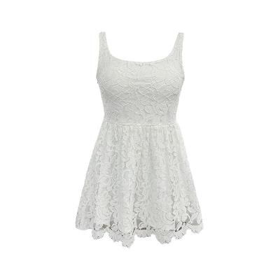 Lakewill甜美浪漫蕾丝网球运动健身带胸垫吊带连衣裙