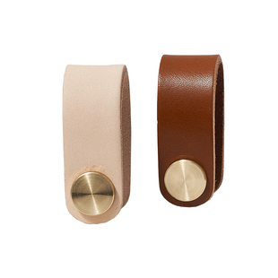 黄铜真牛皮革拉手北欧衣柜门抽屉榻榻米鞋柜头层皮质柜子把手