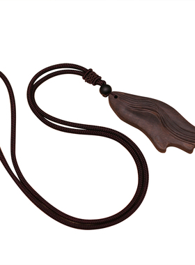 中国风简约禅意锦鲤檀木小鱼项链