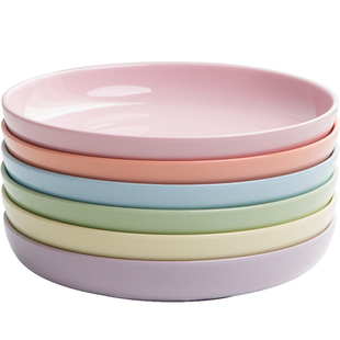 高温釉下彩彩色盘子碟子菜盘陶瓷家用餐盘泥彩餐具高级感米脂玉瓷