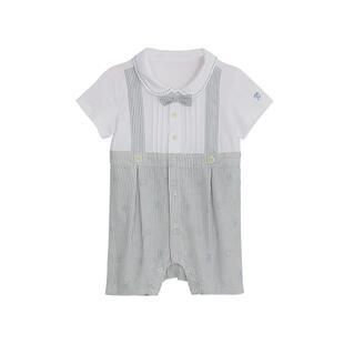 tartineetchocolat法国巧克力童装新品夏季男宝宝绅士连体服