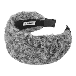 L9000/轻奢高级感灰色毛绒发箍不勒头宽边加厚头窟大头显脸小头饰