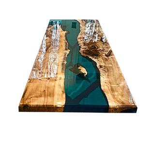 环氧树脂桌子大板实木原木餐桌厂家定制茶桌茶台方桌茶几河流桌