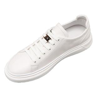 欧洲站男鞋夏季款2025新款真皮小白鞋男潮流纯白休闲板鞋男款透气