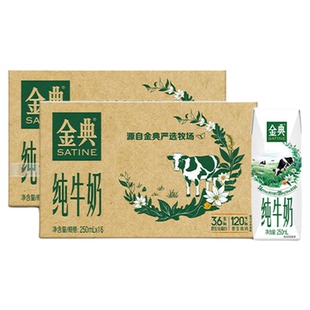 金典旗舰店纯牛奶250ml*16盒*2箱牛奶学生营养早餐奶MS【3月】