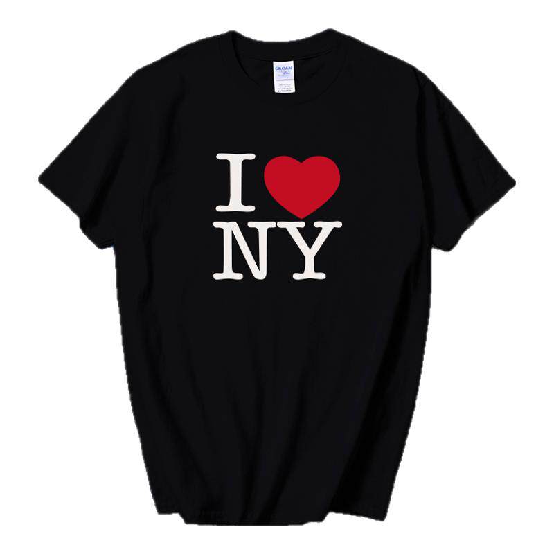 我爱纽约I LOVE NY旅游纪念T恤爱心简约英文纯棉宽松那女短袖
