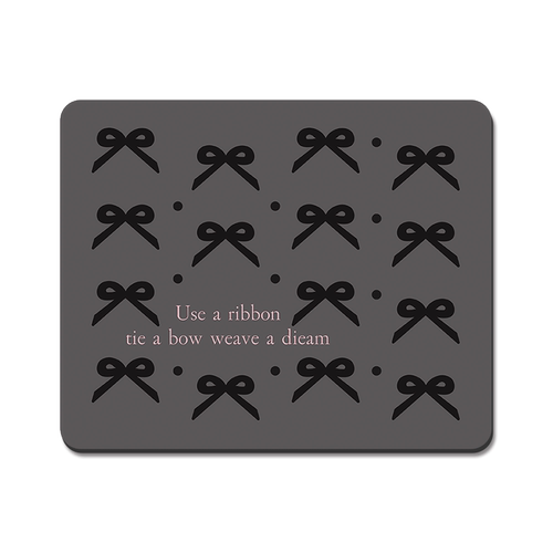 黑粉蝴蝶结鼠标垫子男女生办公家用电脑键盘垫职场趣味定制书桌垫