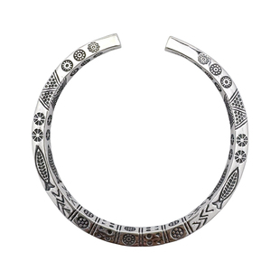 银手镯纯银女足银s999手镯复古年轻款开口式小众镯子女生新款女士