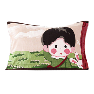 八层纯棉纱布枕巾一对装新款家用盖巾防滑透气加厚情侣全棉枕头巾