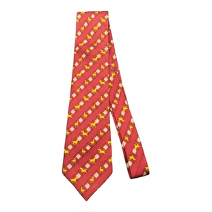 vintage复古动物图案男女真丝商务休闲搭配礼物收藏送朋友领带M4