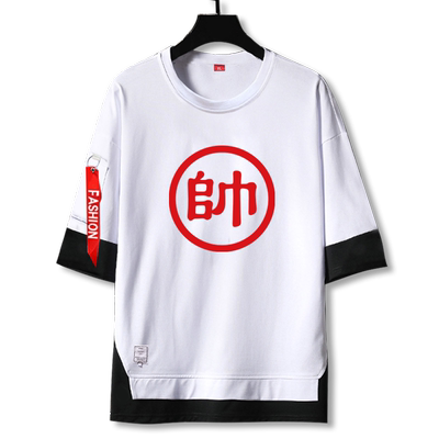 兵卒中国风国潮五分袖短袖t恤衫
