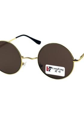 天然水晶石头太阳眼镜复古圆形框男女东海太子镜墨镜嘻哈太阳眼睛