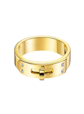 欧美大牌简约设计h高级感镶戒指