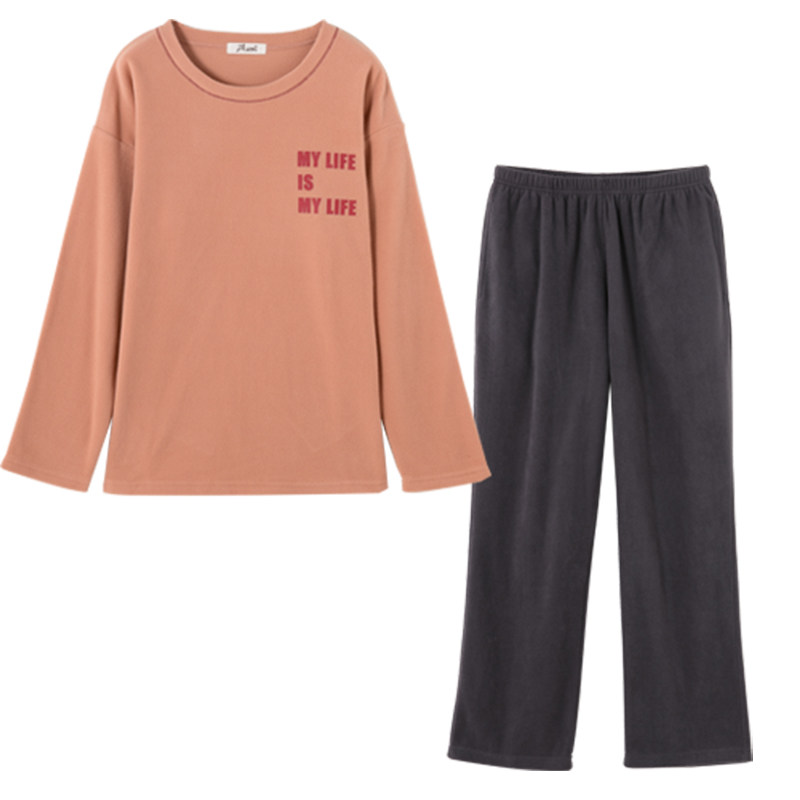 顶瓜瓜摇粒绒纯色简约风家居服