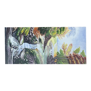 辰天陶瓷中式山水瀑布瓷板画定制大型手绘挂式装饰画摆件艺术壁画
