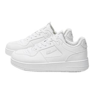 回力女鞋冬季加绒板鞋2025新款厚底皮面保暖二棉鞋运休闲动小白鞋