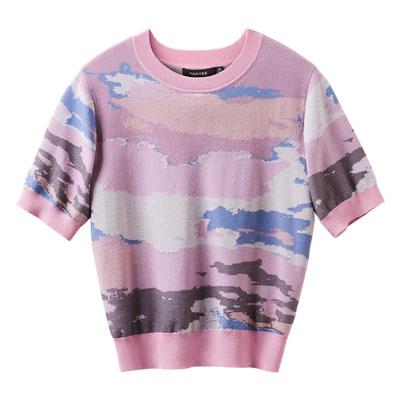 颜域半袖圆领针织衫夏季印花T恤