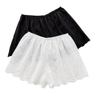 夏季棉质安全裤打底短裤透气女士宽松均码大码三分裤白色内搭性感