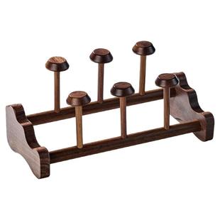 忆壶茶胡桃木杯架茶道配件家用新中式功夫茶具茶杯收纳架沥水杯架