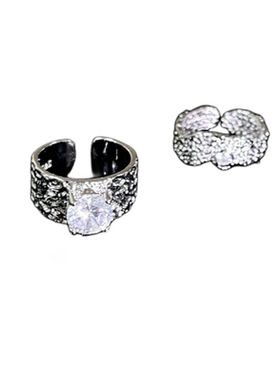 音符露珠熔化宝石戒指 星河璀璨 镀18K金 梨花熔岩锆石戒指 叠戴