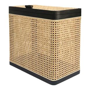 实木藤编收纳箱创意收纳凳储物凳北欧民宿侘寂风家具迷你储物箱子