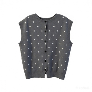 2026正流行波点上衣韩系女款冬外穿马甲时髦洋气叠穿后排扣背心