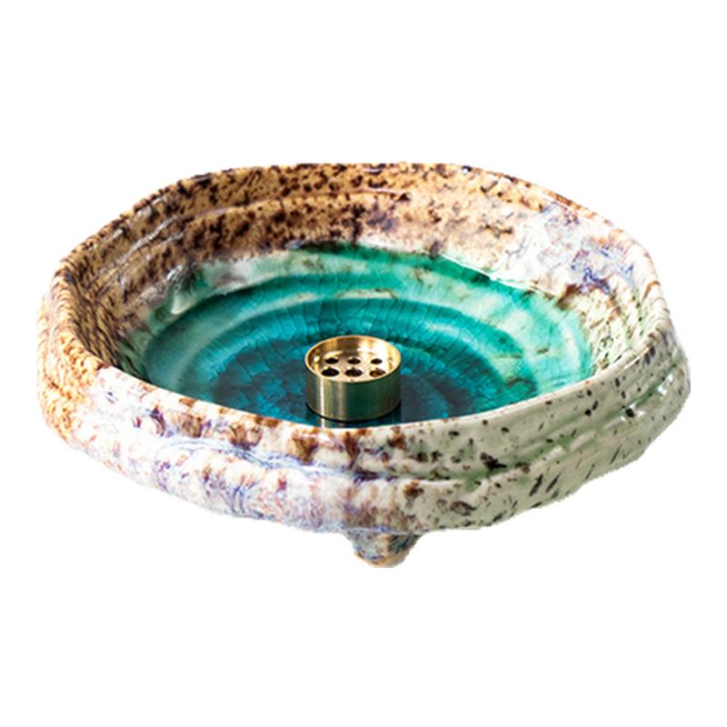 侘寂风复古冰裂纹线香底座香插香托家居香炉高级感熏香摆件送礼物